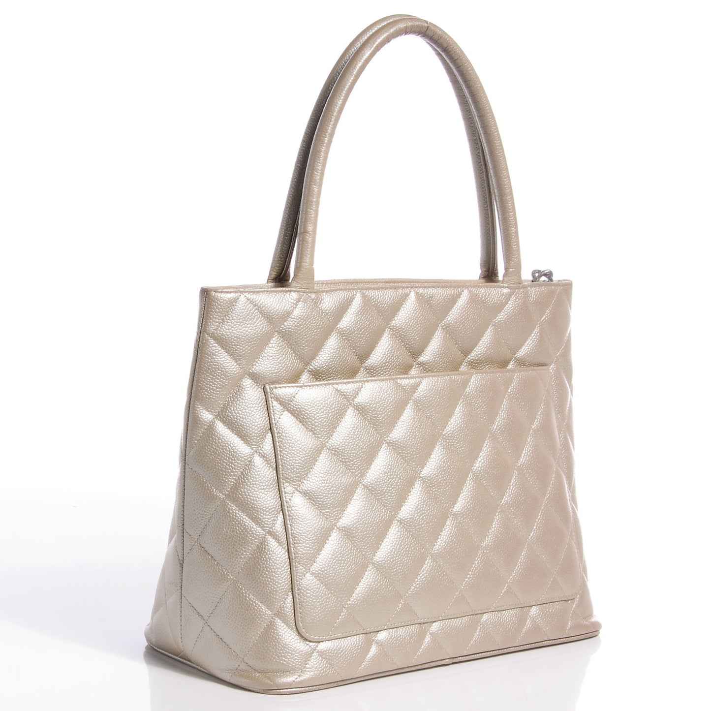 Caviar Medallion CC Tote Pearl