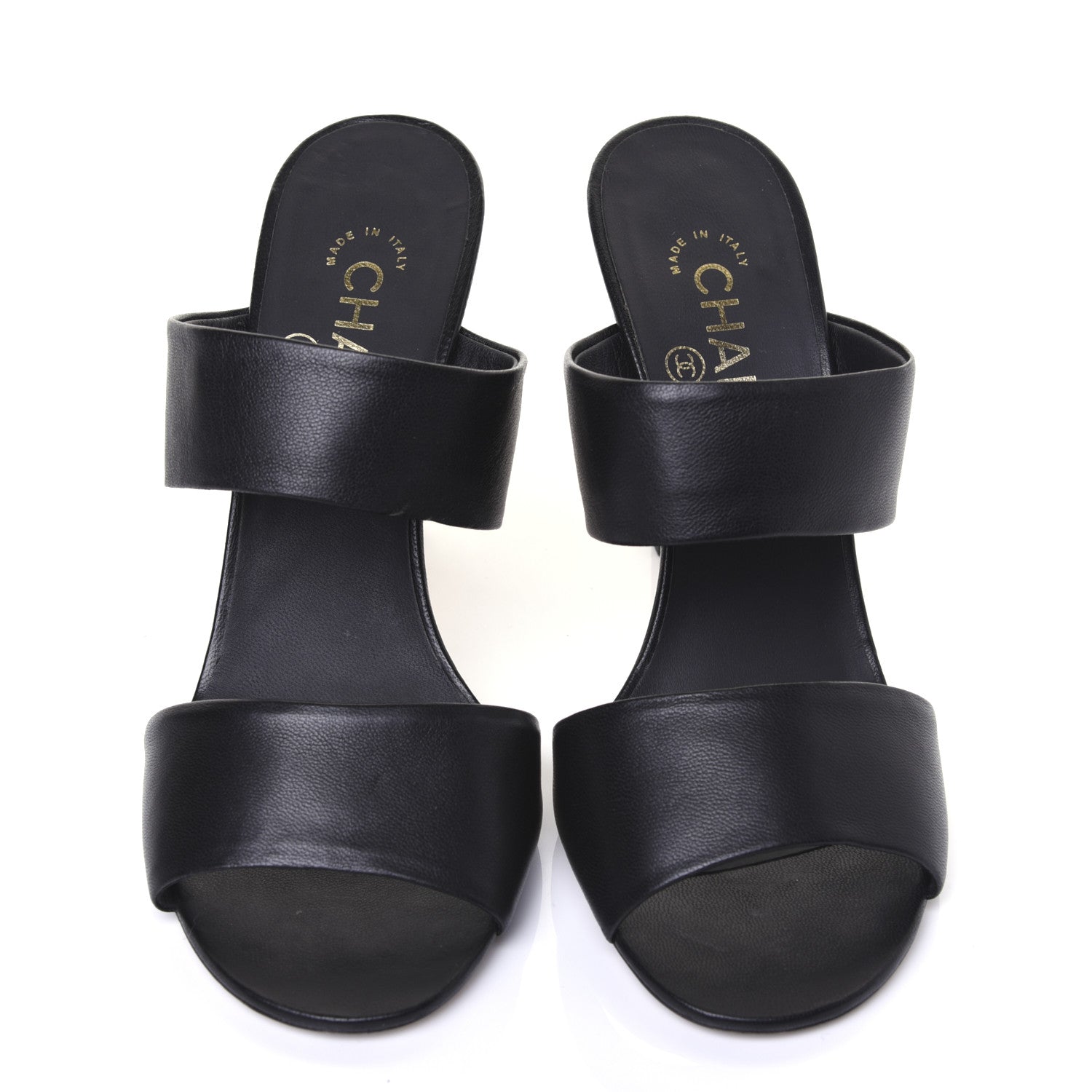 Chanel Lambskin Pearl Sandal Mules 37 Black 5 of 12
