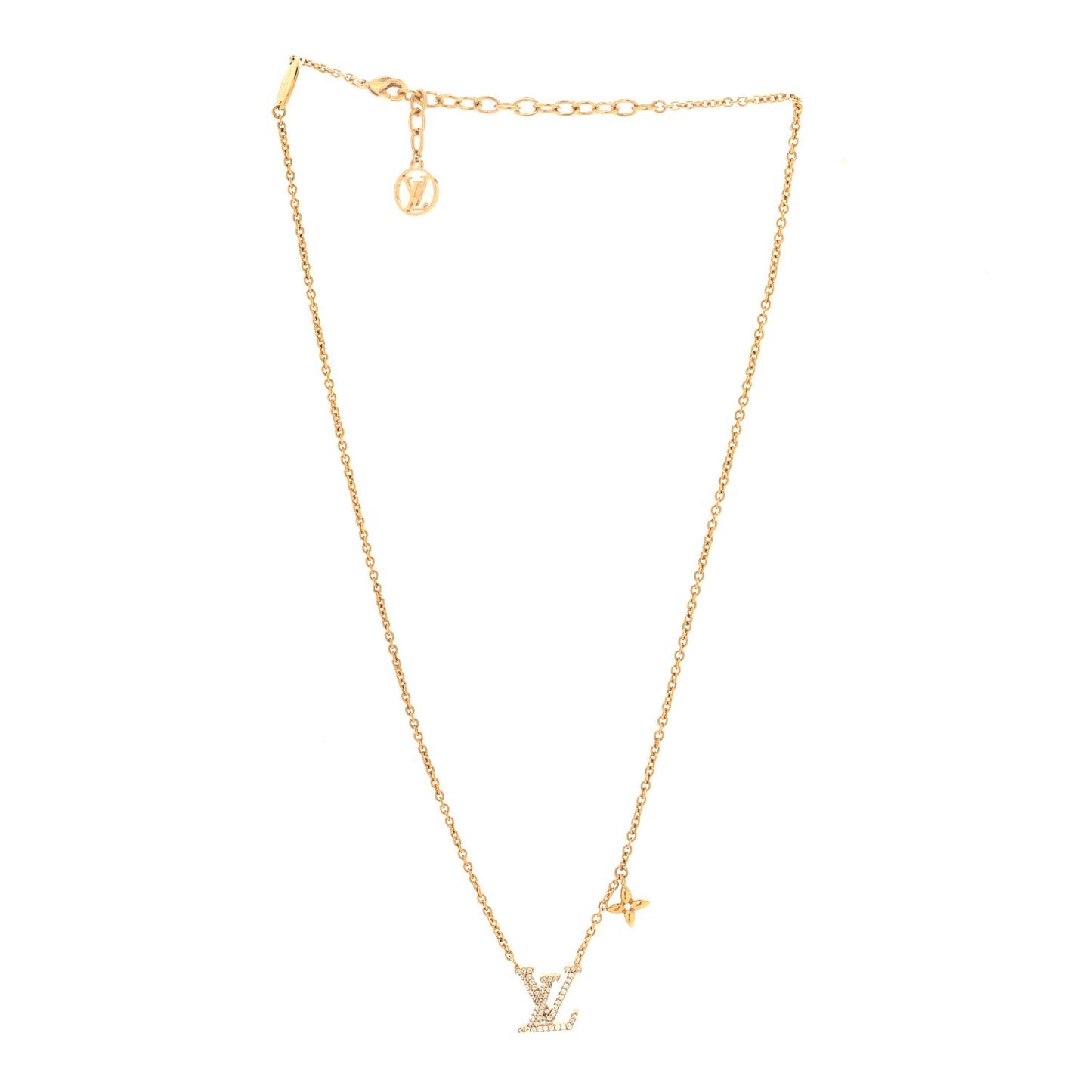 Metal Crystal LV Iconic Necklace Gold