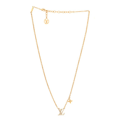 Louis Vuitton Metal Crystal LV Iconic Necklace Gold 3 of 7