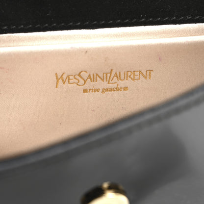 Saint Laurent Patent Y-Mail Zip Around Wallet Black 6 of 12