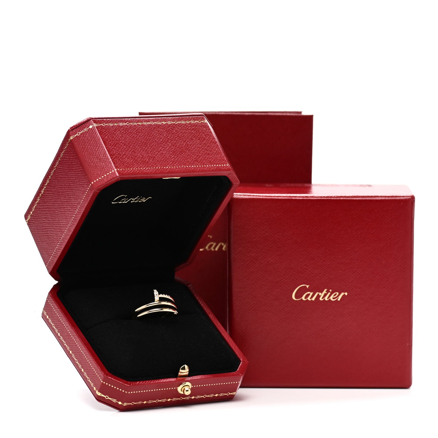 18K Yellow Gold Diamond Double Juste Un Clou Ring 55 7.25