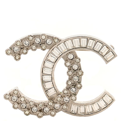 Chanel Crystal CC Brooch Silver 1 of 4