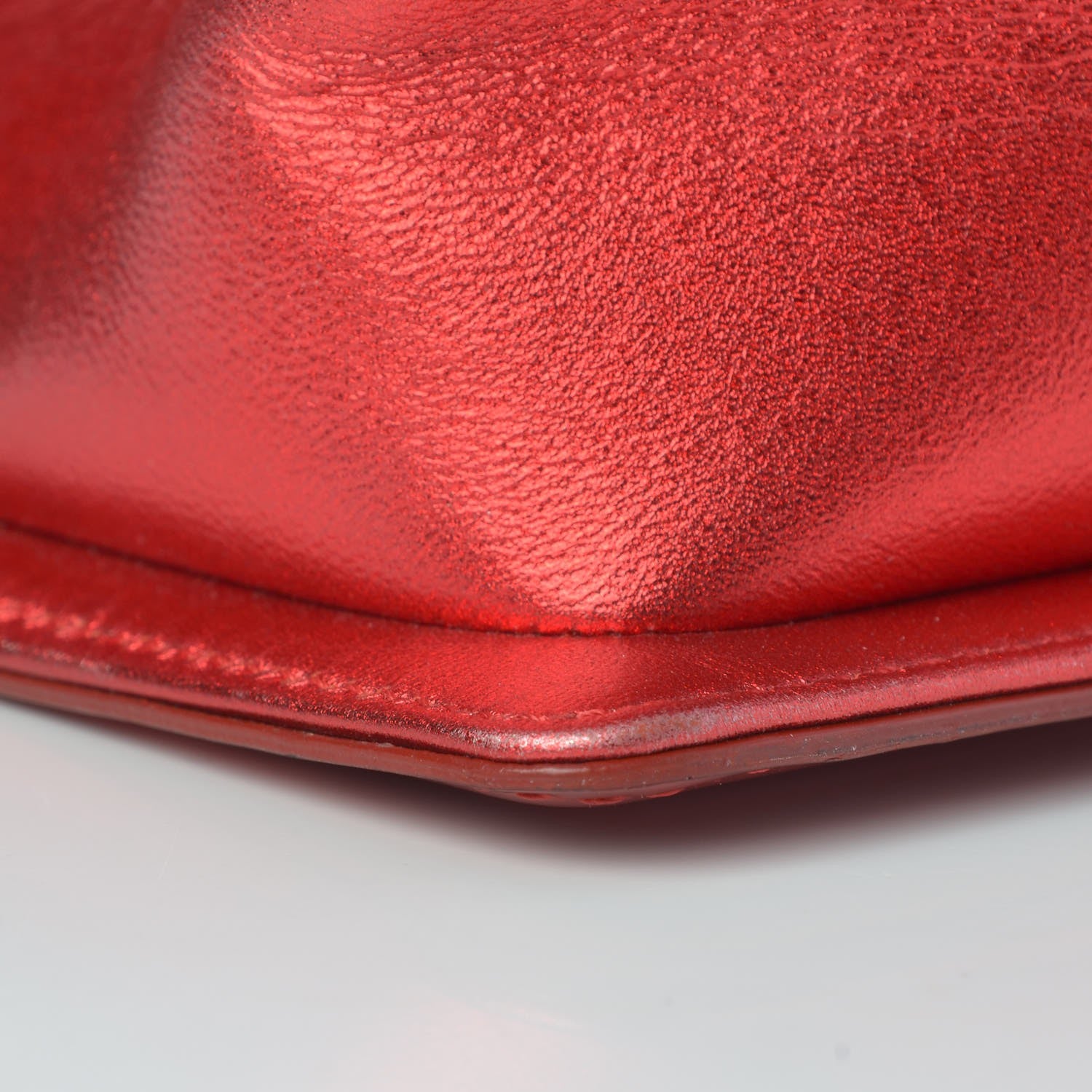 Chanel Metallic Patent Quilted Medium Boy Flap Red 12 of 16