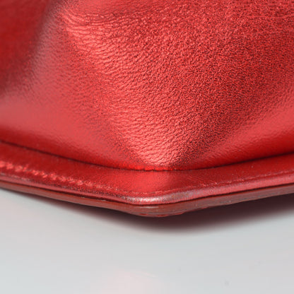 Chanel Metallic Patent Quilted Medium Boy Flap Red 12 of 16