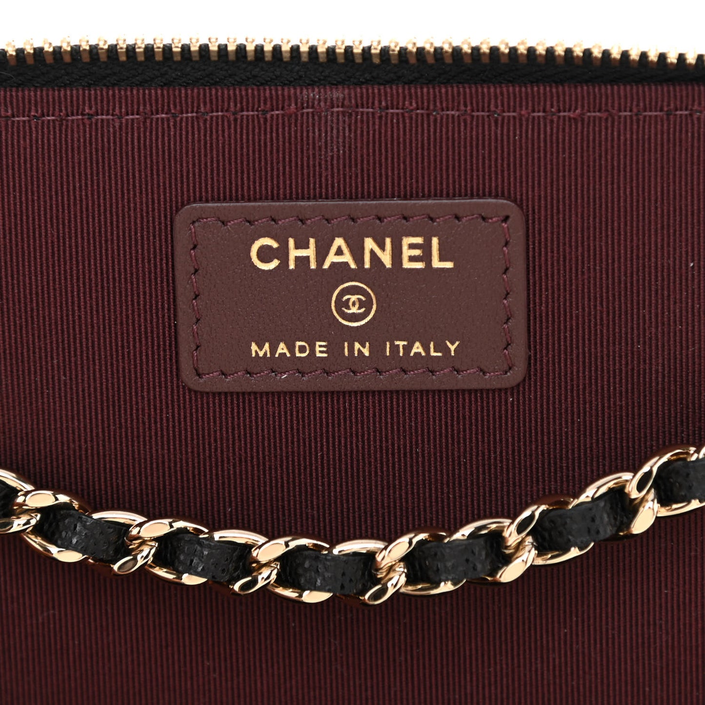 Caviar Quilted Small Vanity Case With Chain Black