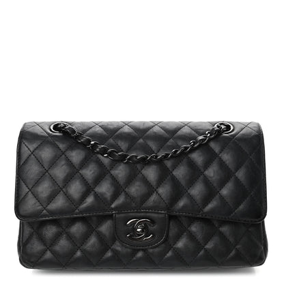Chanel Crumpled Calfskin Quilted Medium Double Flap So Black 1 of 4
