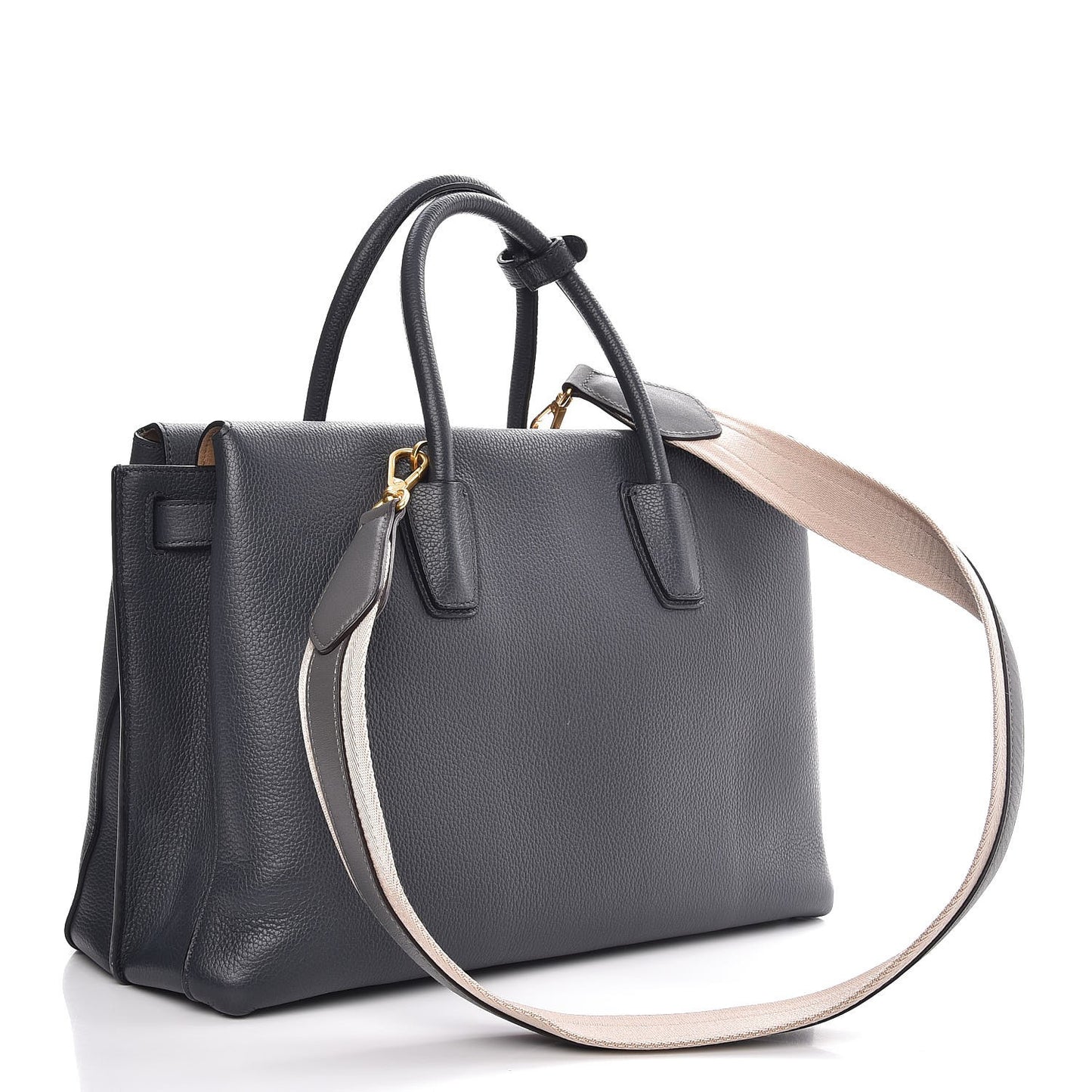 Grained Calfskin Medium Milla Tote Phantom Grey