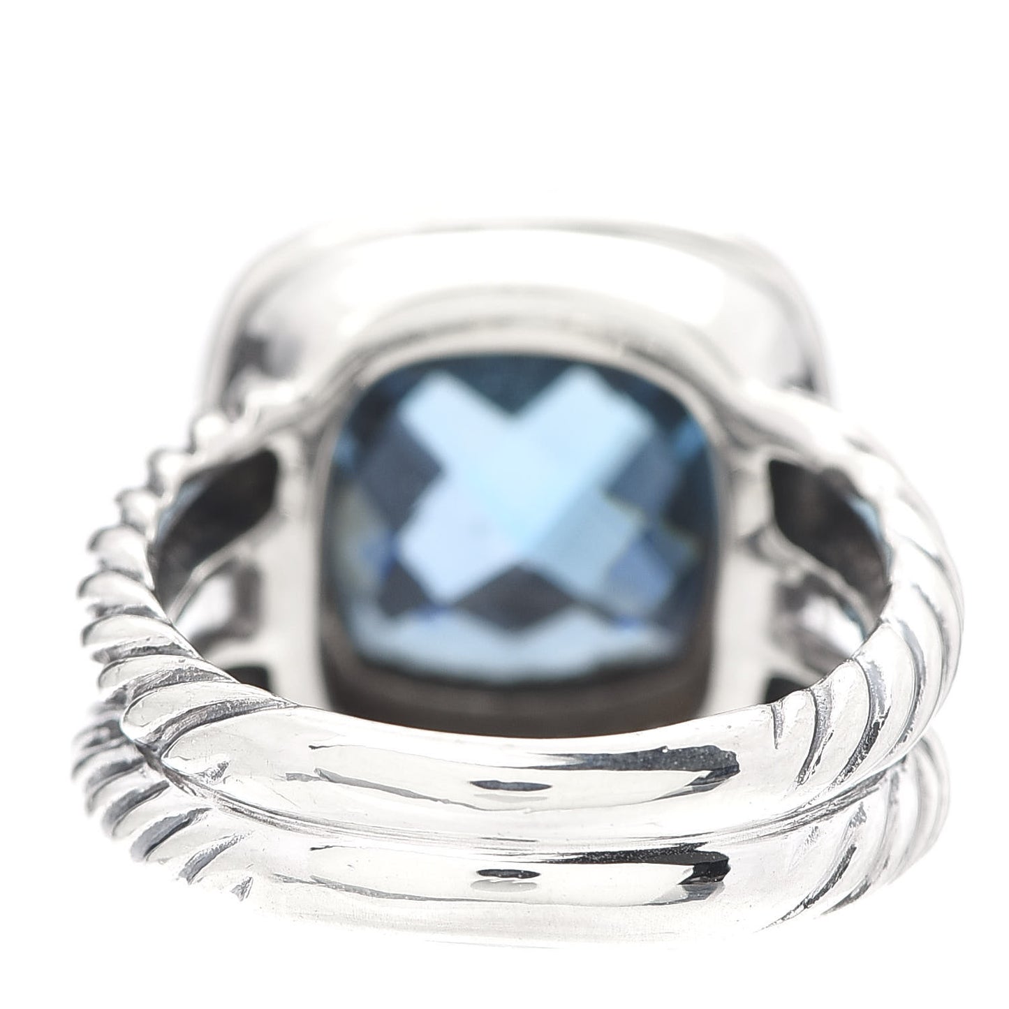 Sterling Silver Diamond Blue Topaz 11mm Albion Ring 53 6.25