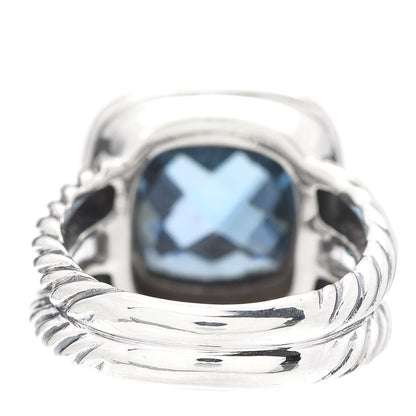 David Yurman Sterling Silver Diamond Blue Topaz 11mm Albion Ring 53 6.25 4 of 5