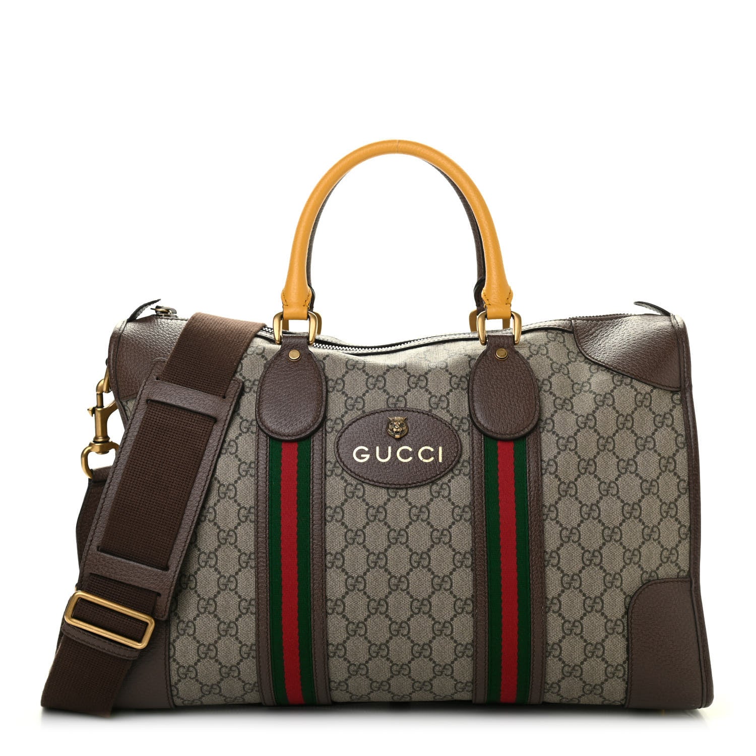Gucci Soft GG Supreme Monogram Web Neo Vintage Duffle Bag Beige New Acero Crop 1 of 11