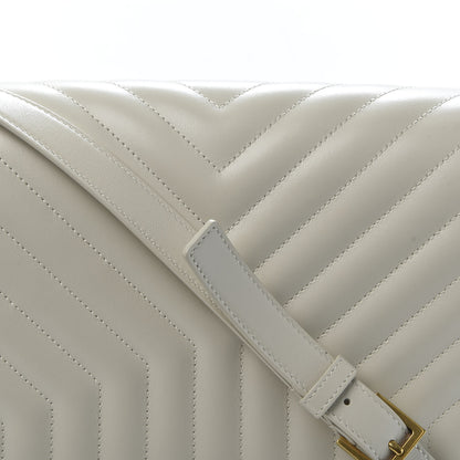 Saint Laurent Calfskin Quilted Y Joan Satchel White 10 of 10