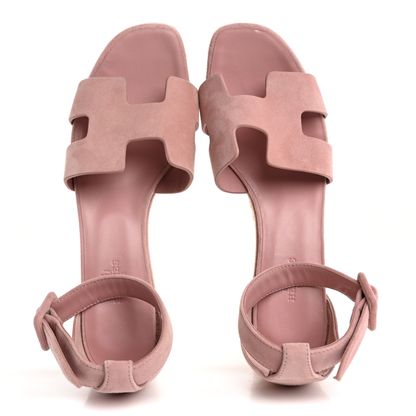 Suede Goatskin Elda Espadrille Wedge Sandals 39 Rose Aquarelle