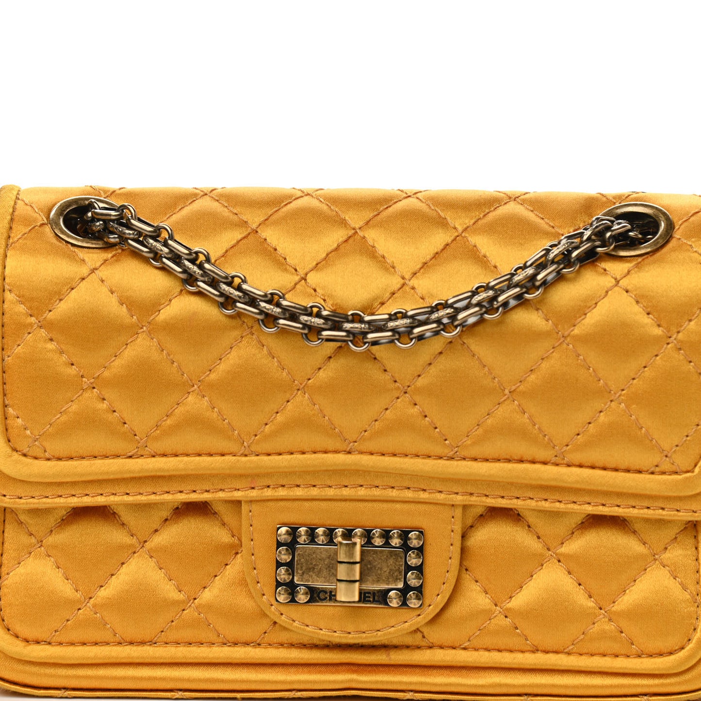 Satin Quilted 2.55 Reissue 224 Flap Gold