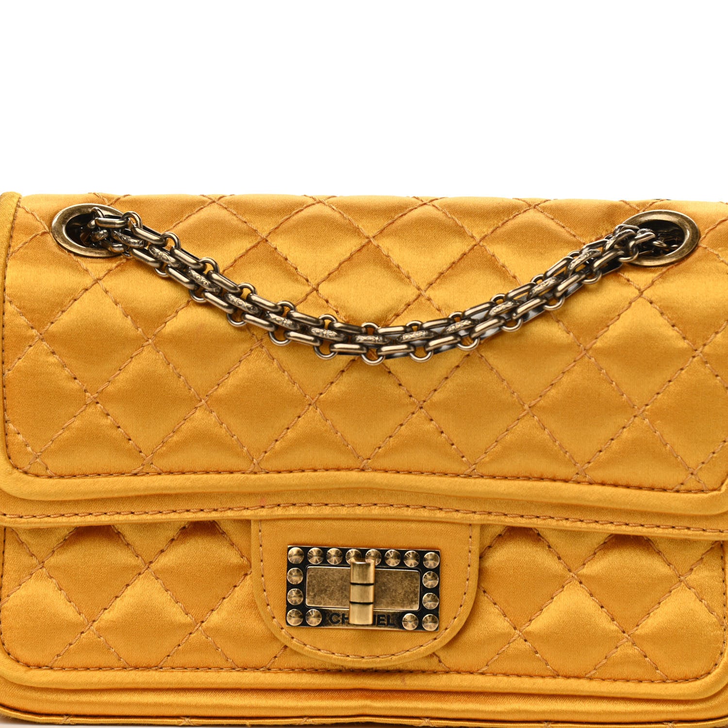 Chanel Satin Quilted 2.55 Reissue 224 Flap Gold 8 of 15