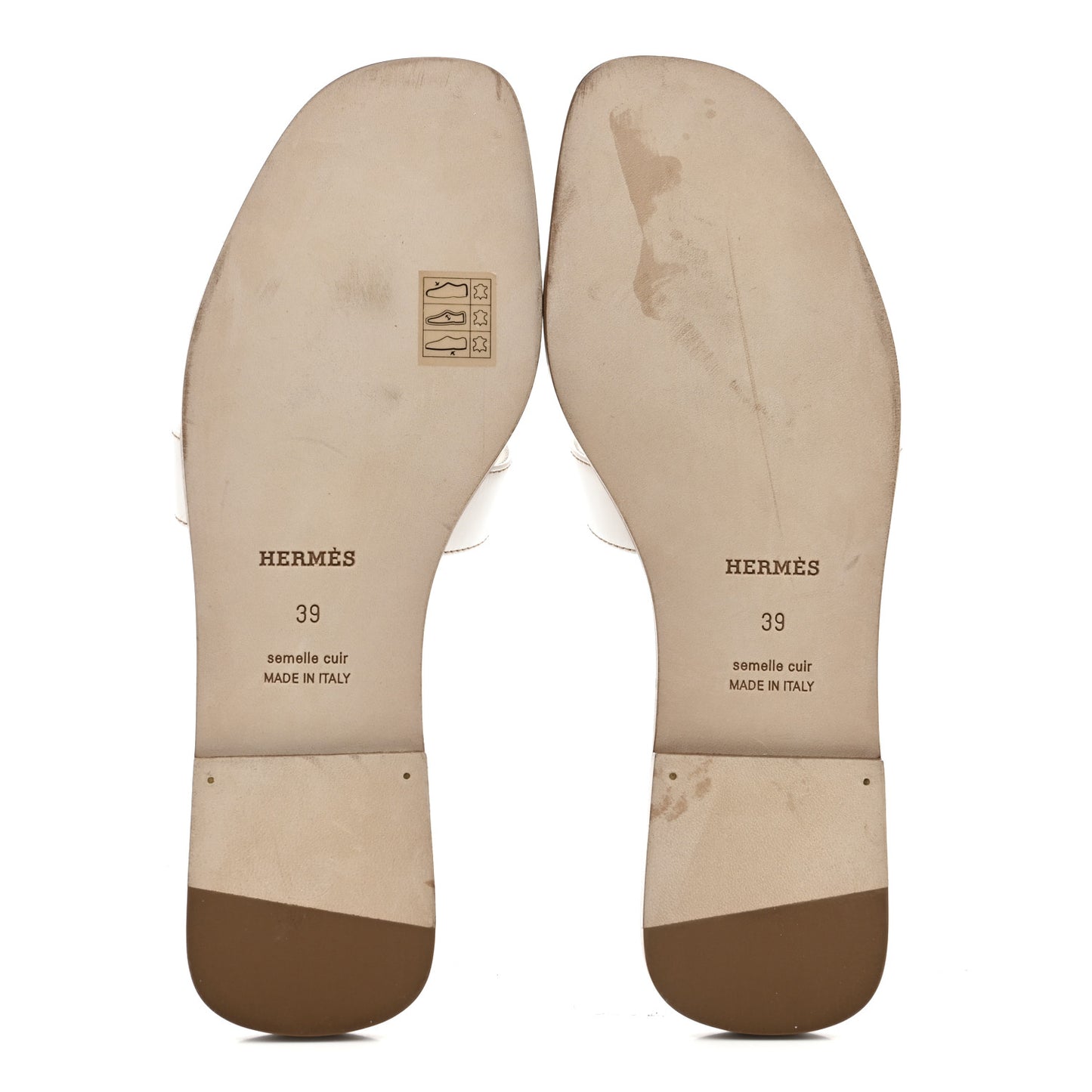 Box Calfskin Oran Sandals 39 White