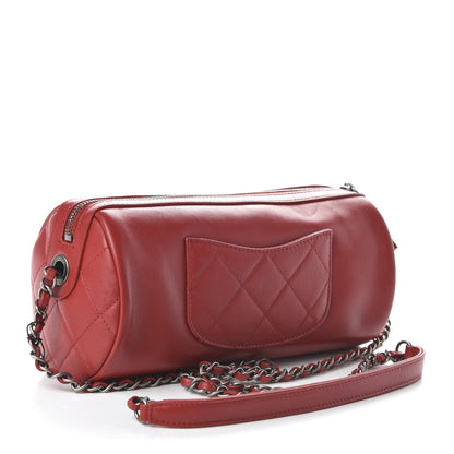 Chanel Calfskin Chain 20s Signature Bowling Bag Red 3 of 10