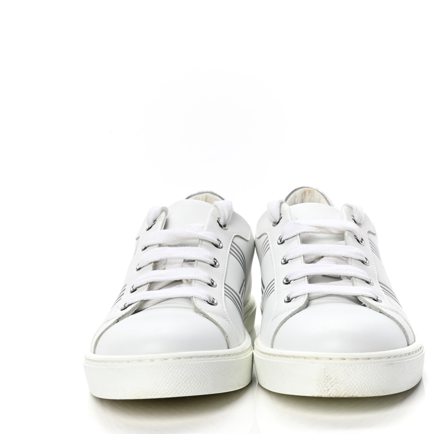 Hermes Nappa Womens Avantage Sneakers 38 White Argent 2 of 6