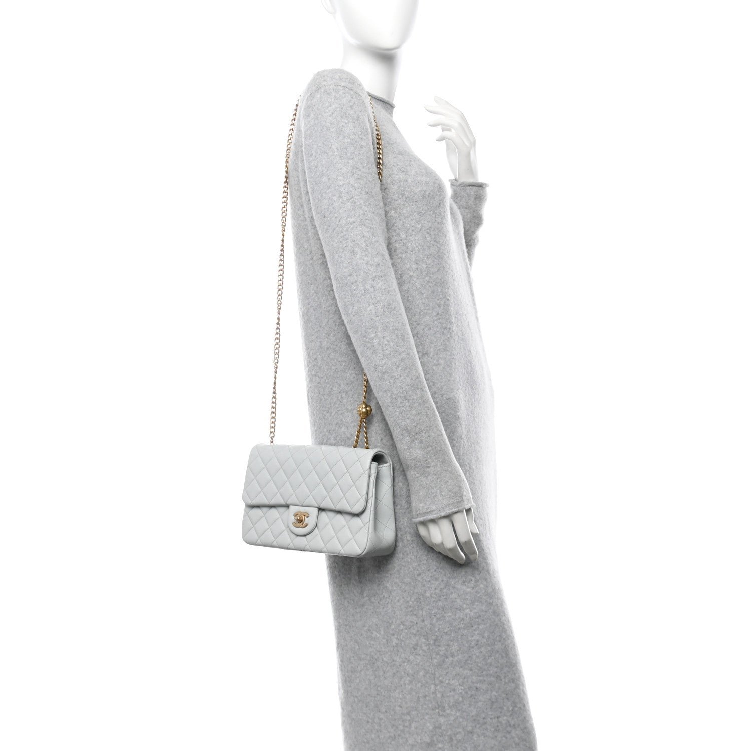Chanel Lambskin Quilted Small Sweet Camellia Flap Light Blue 2 of 11