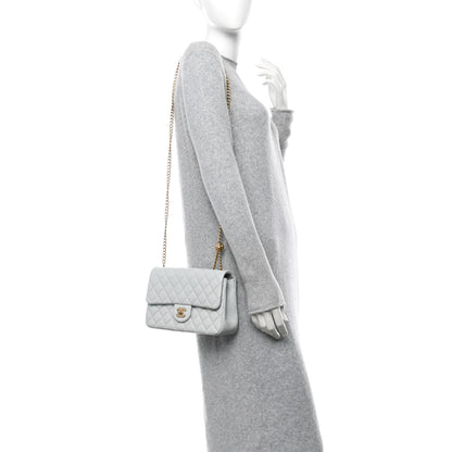 Chanel Lambskin Quilted Small Sweet Camellia Flap Light Blue 2 of 11