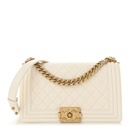 Chanel Caviar Quilted Medium Boy Flap White 1 of 11