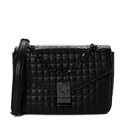 Celine Calfskin Quilted Medium C Bag Black 1 of 10