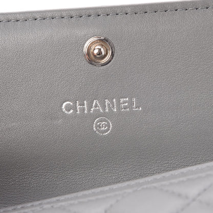 Chanel Lambskin Quilted Boy Card Holder Wallet Grey 6 of 11