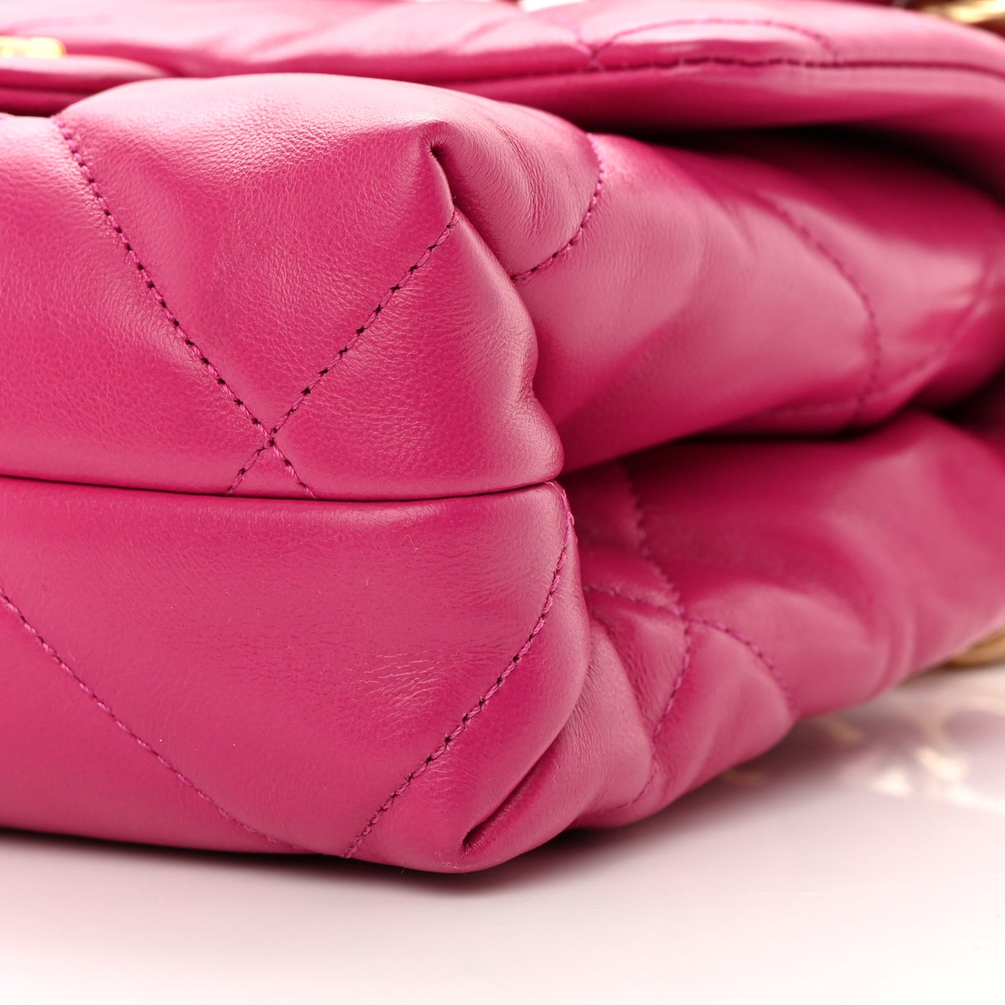 Lambskin Quilted Small Chain Top Handle Flap Fuchsia