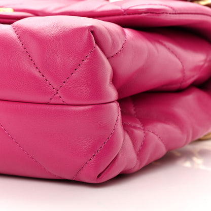 Chanel Lambskin Quilted Small Chain Top Handle Flap Fuchsia 10 of 16