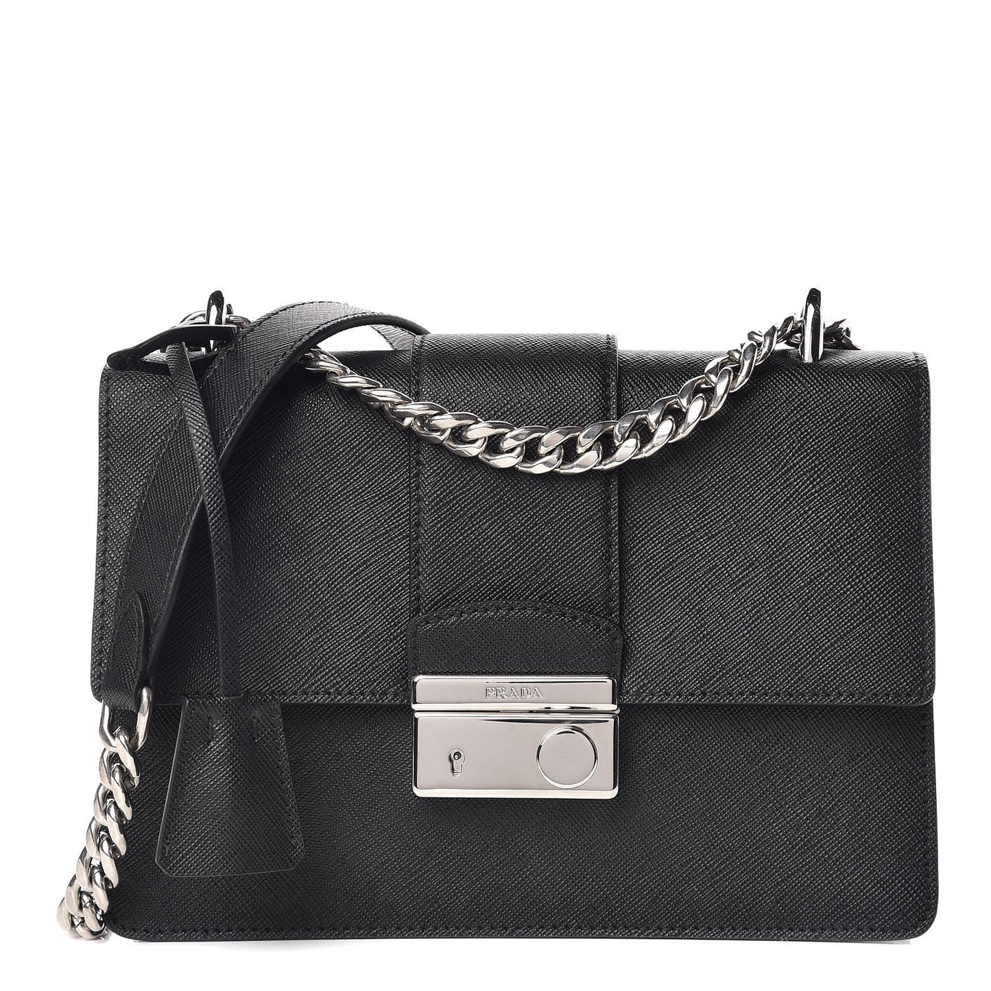 Saffiano Pattina Crossbody Bag Black