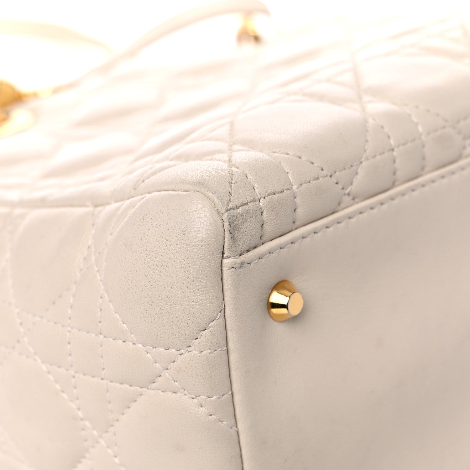 Christian Dior Lambskin Cannage Medium Lady Dior Light Beige 7 of 19