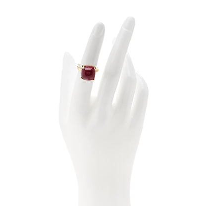 Tiffany 18K Yellow Gold Rubelitte 12mm Paloma Picasso Sugar Stacks Ring 49 5 2 of 9