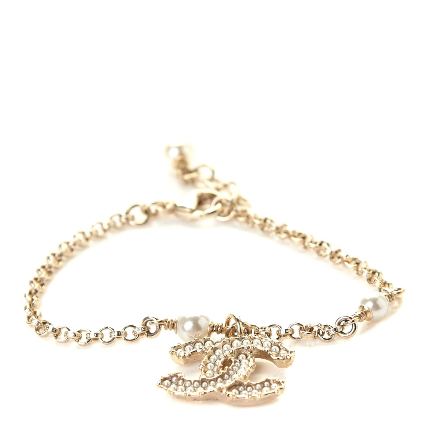 Pearl CC Bracelet Gold