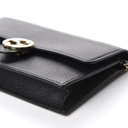 Gucci Dollar Calfskin Interlocking G Chain Wallet Black 7 of 11