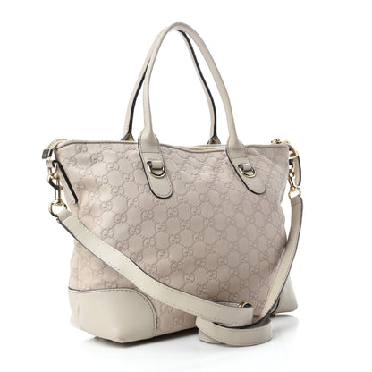 Gucci Guccissima Heart Bit Charm Top Handle Tote Off White 3 of 19