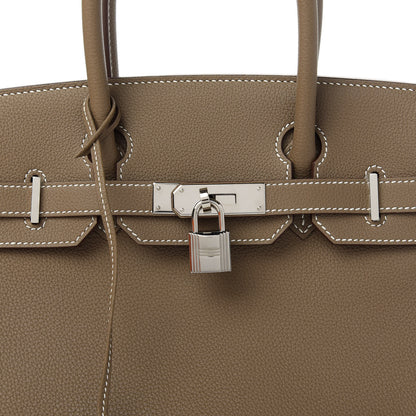 Hermes Taurillon Maurice Birkin 30 Etoupe 10 of 11
