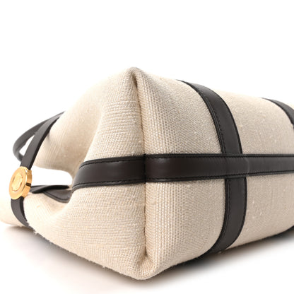 Loro Piana Silk Calfskin Small Ghiera Shopper Tote Milk Amber Dark Chocolate Licorice 9 of 10