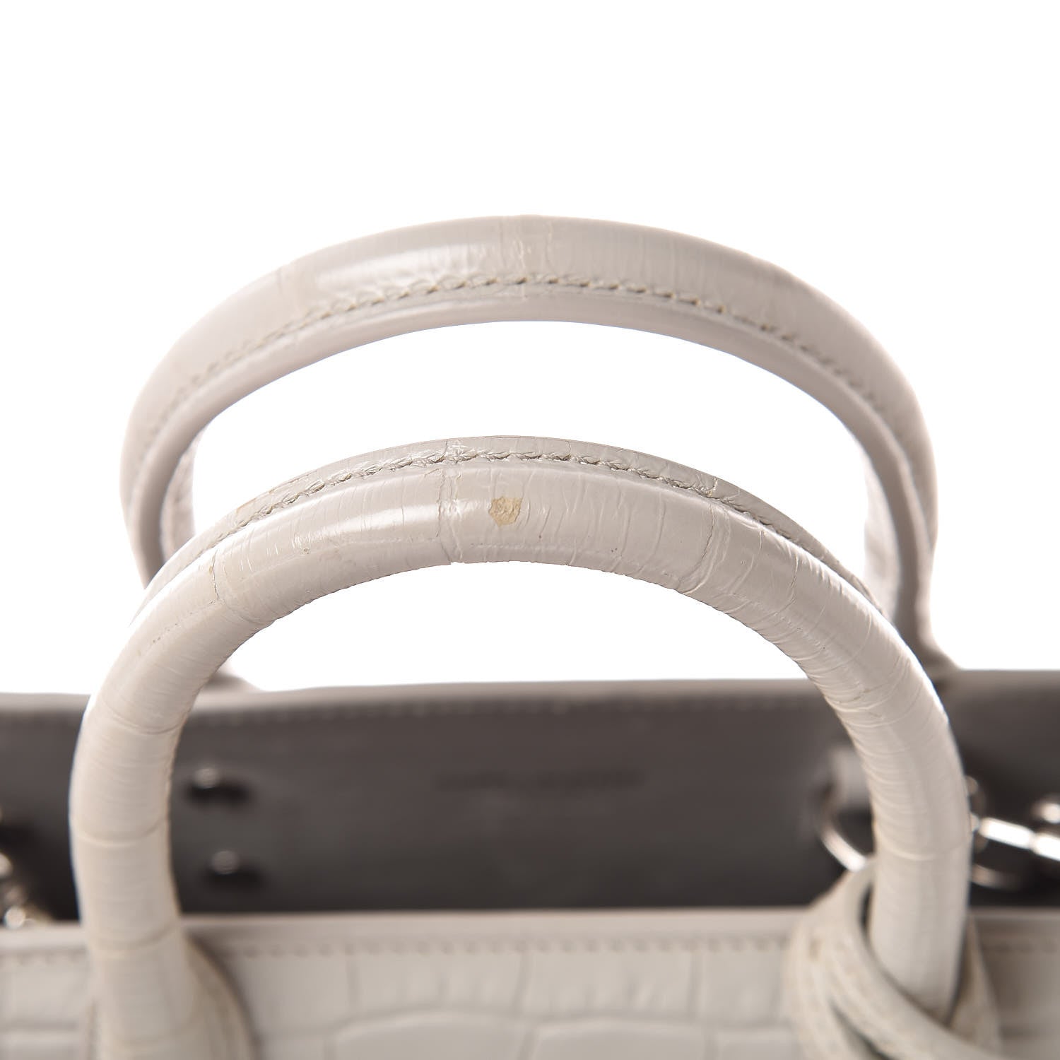 Saint Laurent Croc Calfskin Embossed Nano Sac De Jour Cream Souffle 9 of 15