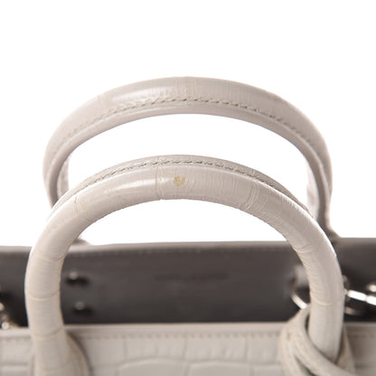 Saint Laurent Croc Calfskin Embossed Nano Sac De Jour Cream Souffle 9 of 15