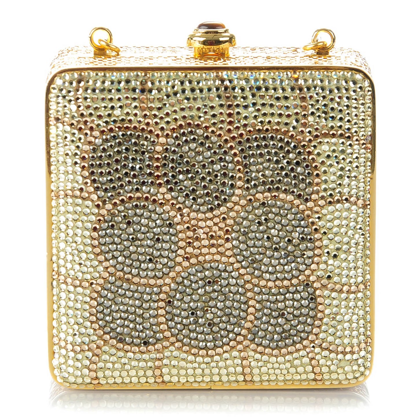 Swarovski Crystal Minaudière Clutch Gold