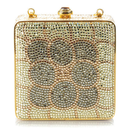 Judith Leiber Swarovski Crystal Minaudière Clutch Gold 1 of 6