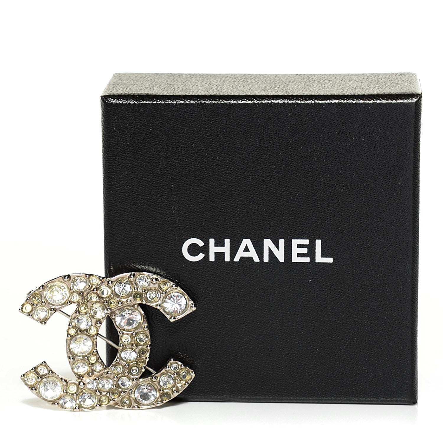 Chanel Crystal Large CC Brooch Silver 5 of 5