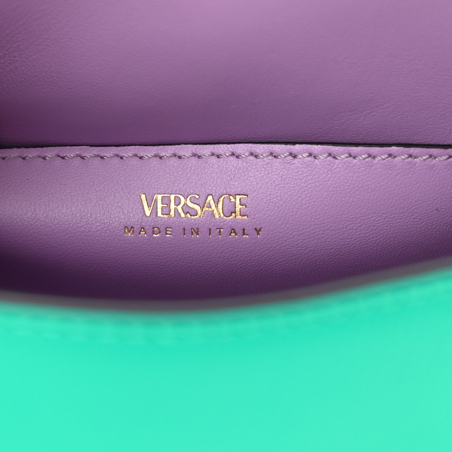 Versace Grained Calfskin Small La Medusa Top Handle Bag Turquoise 6 of 12