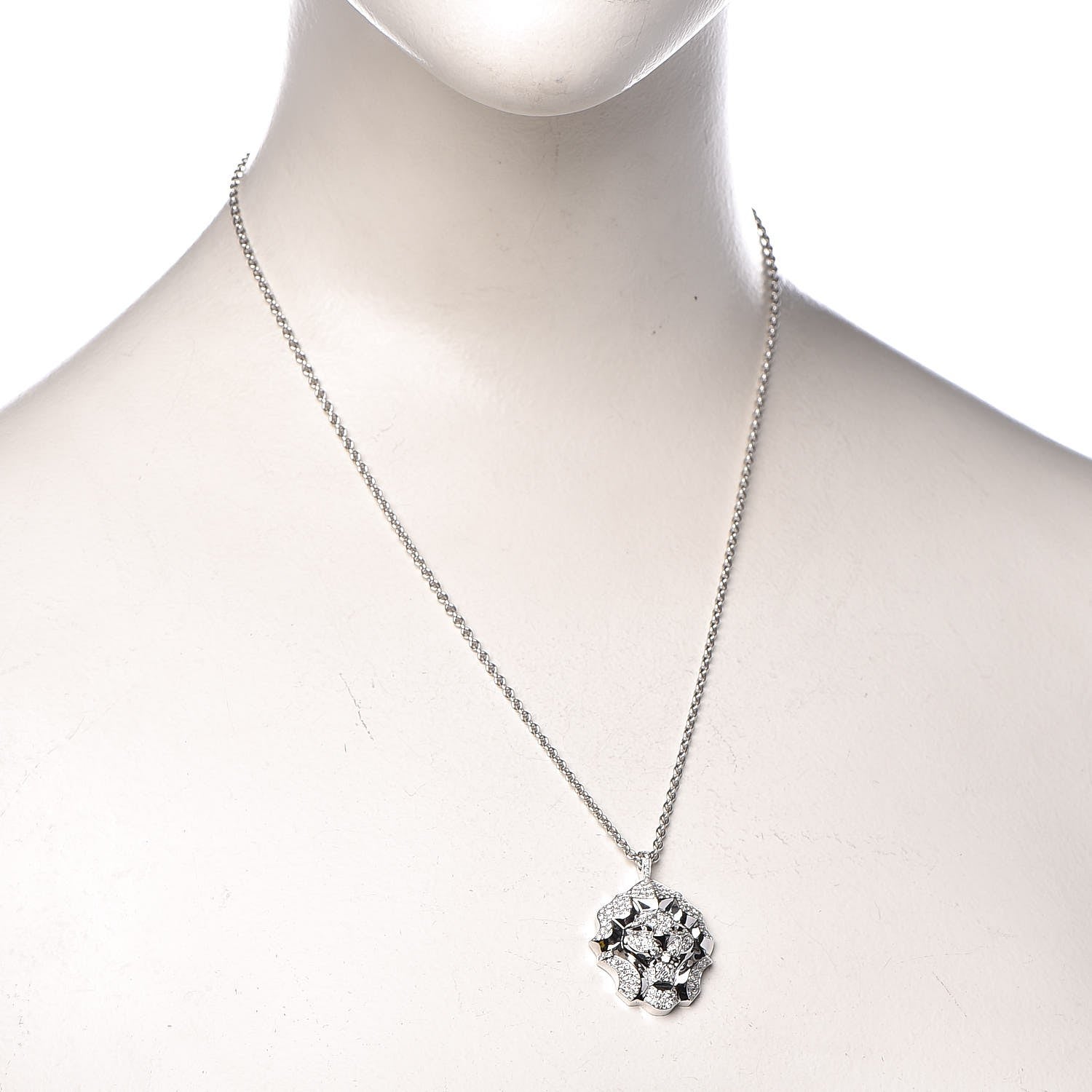 Chanel 18K White Gold Diamond Sous Le Signe du Lion Pendant Necklace 2 of 17