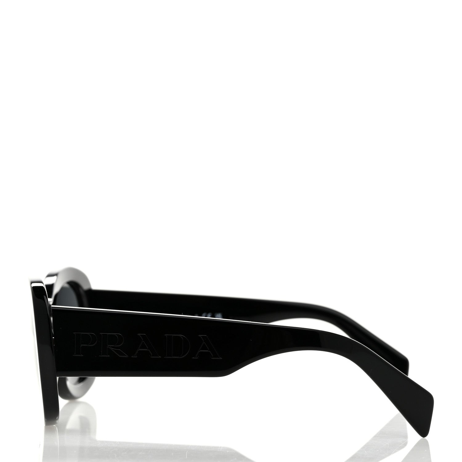 Prada Acetate Oval Sunglasses SPR A13 Black 3 of 7