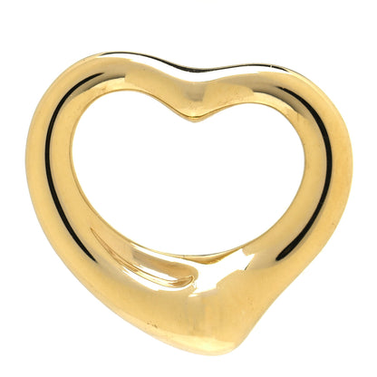 Tiffany 18K Yellow Gold 16mm Elsa Peretti Open Heart Pendant 1 of 4