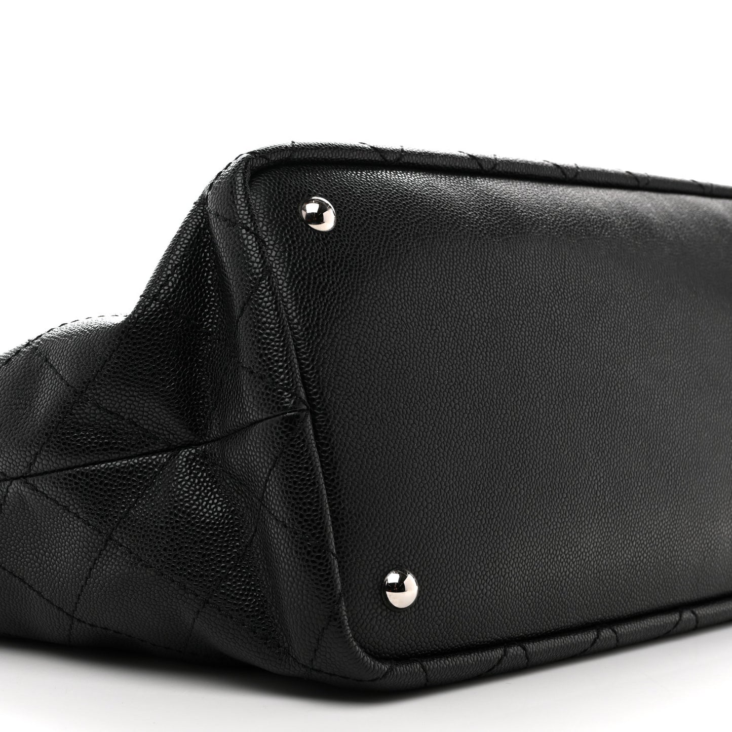 Grained Calfskin Large Shopping Fever Tote Black