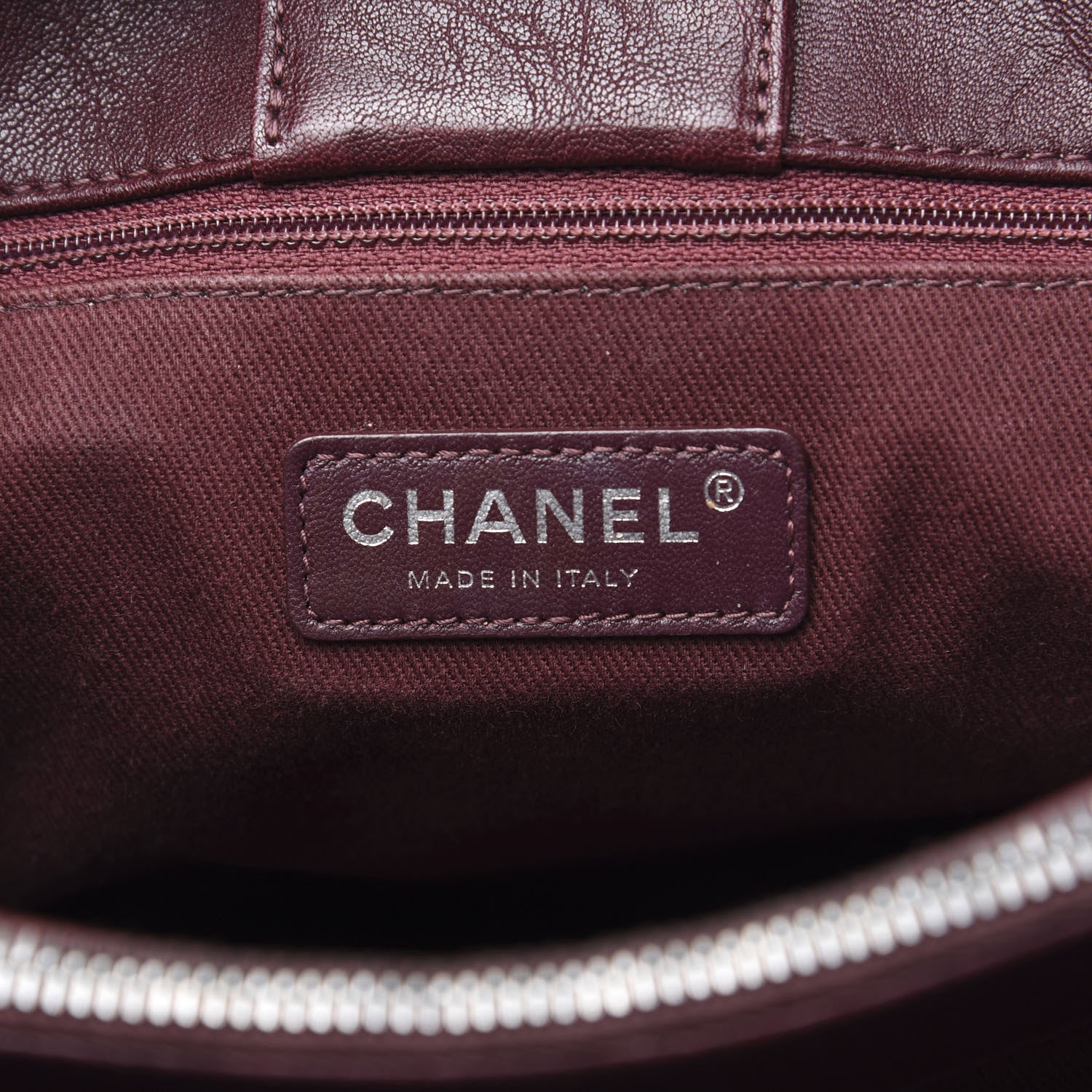 Chanel Crumpled Lambskin Quilted Large CC Shopping Tote Burgundy 5 of 13