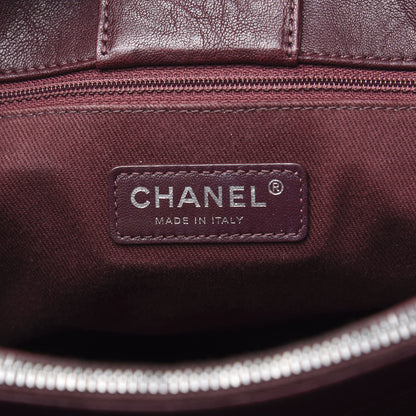 Chanel Crumpled Lambskin Quilted Large CC Shopping Tote Burgundy 5 of 13