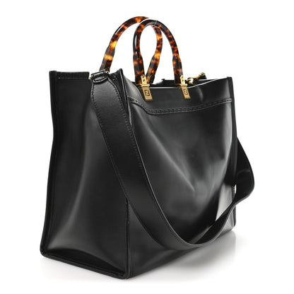 Fendi Vitello King Plexiglass Medium Fendi Sunshine Shopper Tote Black 3 of 9